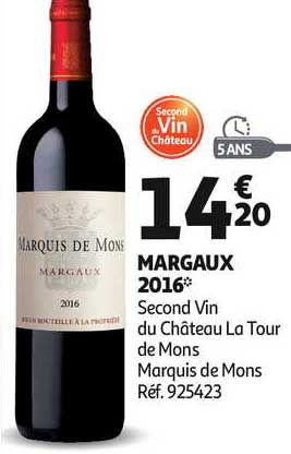 margaux 2016 second vin du château la tour de mons marquis de mons