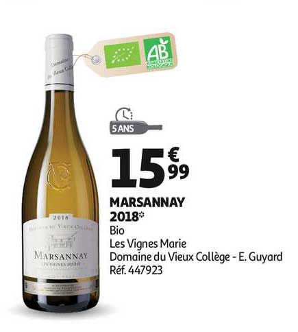 marsannay 2018 bio les vignes marie domaine du vieux collège