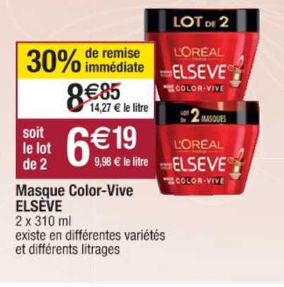 masque color vive elsève 30% remise immédiate