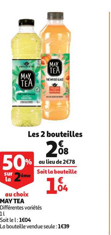 may tea 50% sur le 2ème au choix