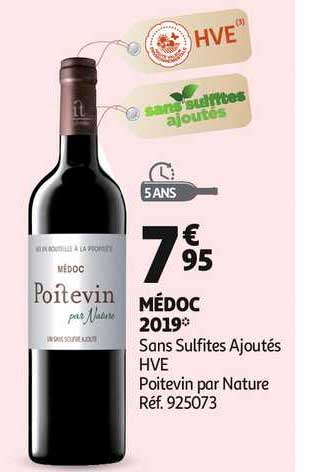 médoc 2019 sans sulfites ajoutés hve poitevin par nature