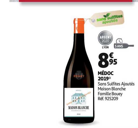 médoc 2019 sans sulfites ajoutés maison blanche famille bouey