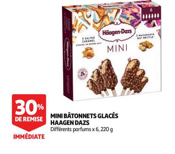mini bâtonnets glacés häagen dazs 30% de remise immédiate