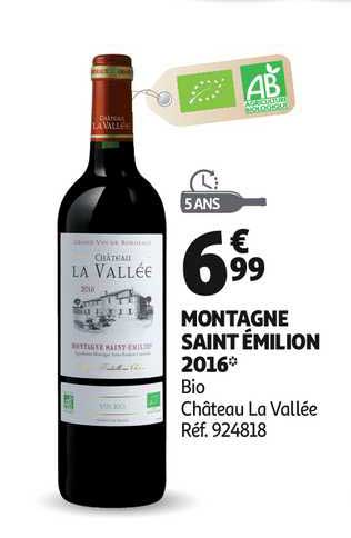 montagne saint émilion 2016 bio château la vallée