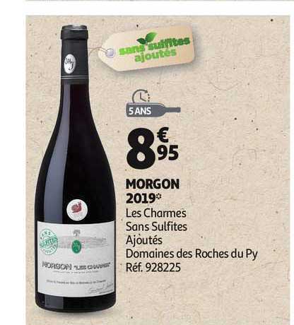 morgon 2019 les charmes sans sulfites ajoutés domaines des roches du py