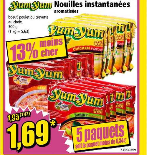 nouilles instantanées yum yum