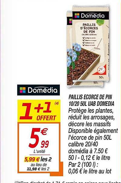 paillis écorcé de pin 10 20 50 l uab domédia