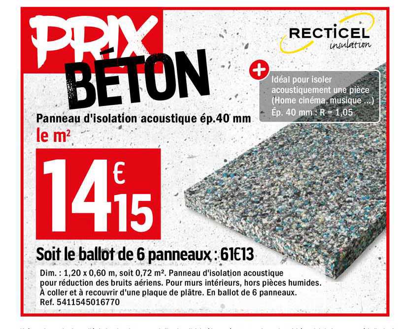 panneau d'isolation acoustique ép. 40 mm