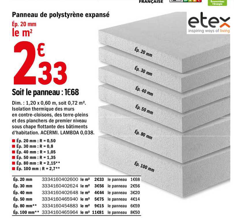 panneau de polystrène expansé