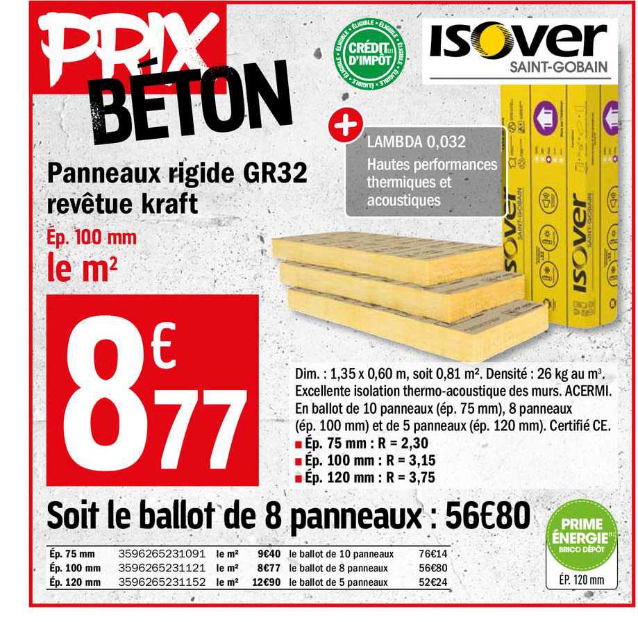 panneaux rigide gr32 revêtue kraft