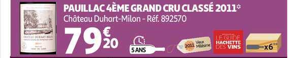 pauillac 4ème grand cru classé 2011 château duhart milon