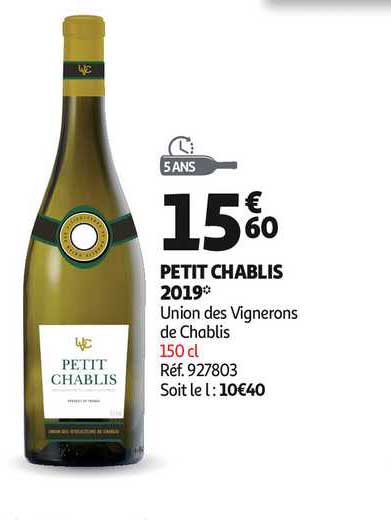 petit chablis 2019 union des vignerons de chablis