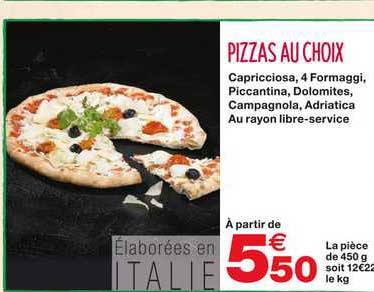 Pizzas Au Choix
