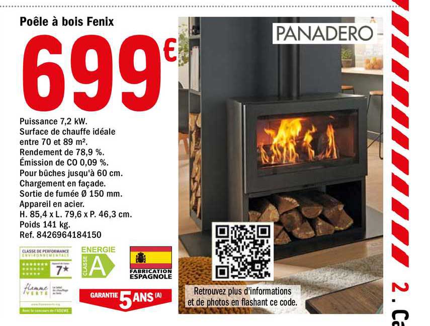 poêle à bois fenix panadero