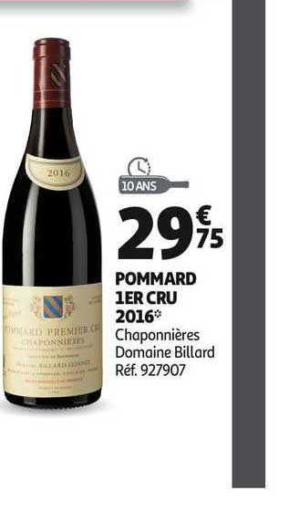 pommard 1er cru 2016 chaponnières domaine billard