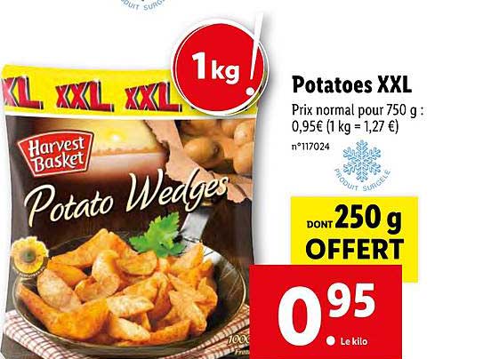 potatoes xxl dont 250g offert
