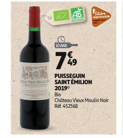 puisseguin saint émilion 2019 bio château vieux moulin noir