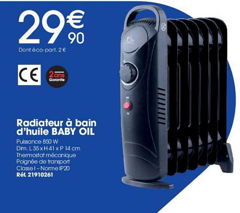 radiateur à bain d'huile baby oil