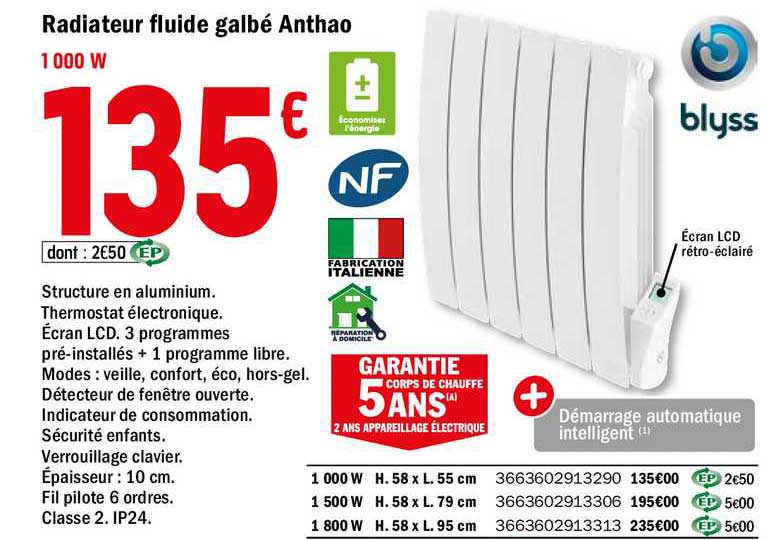 radiateur fluide galbé anthao