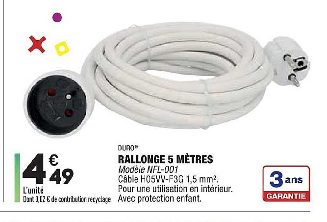 rallonge de 5 mètres duro