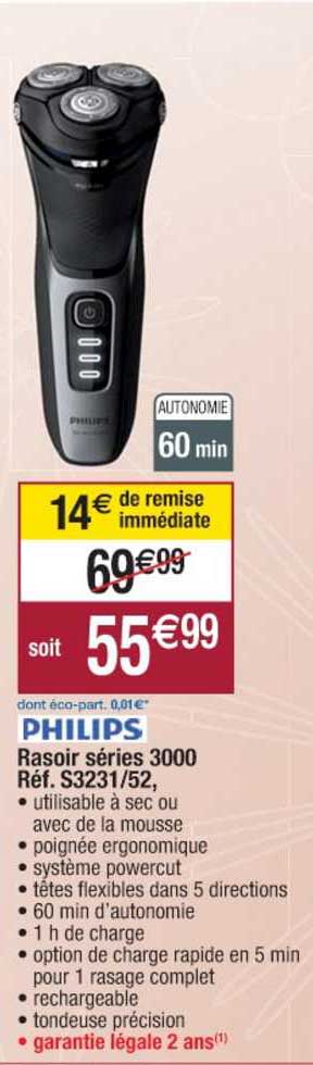 rasoir séries 3000 réf. s3231 52 philips