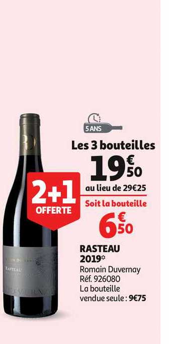 rasteau 2019 romain duvernay 2+1 offerte