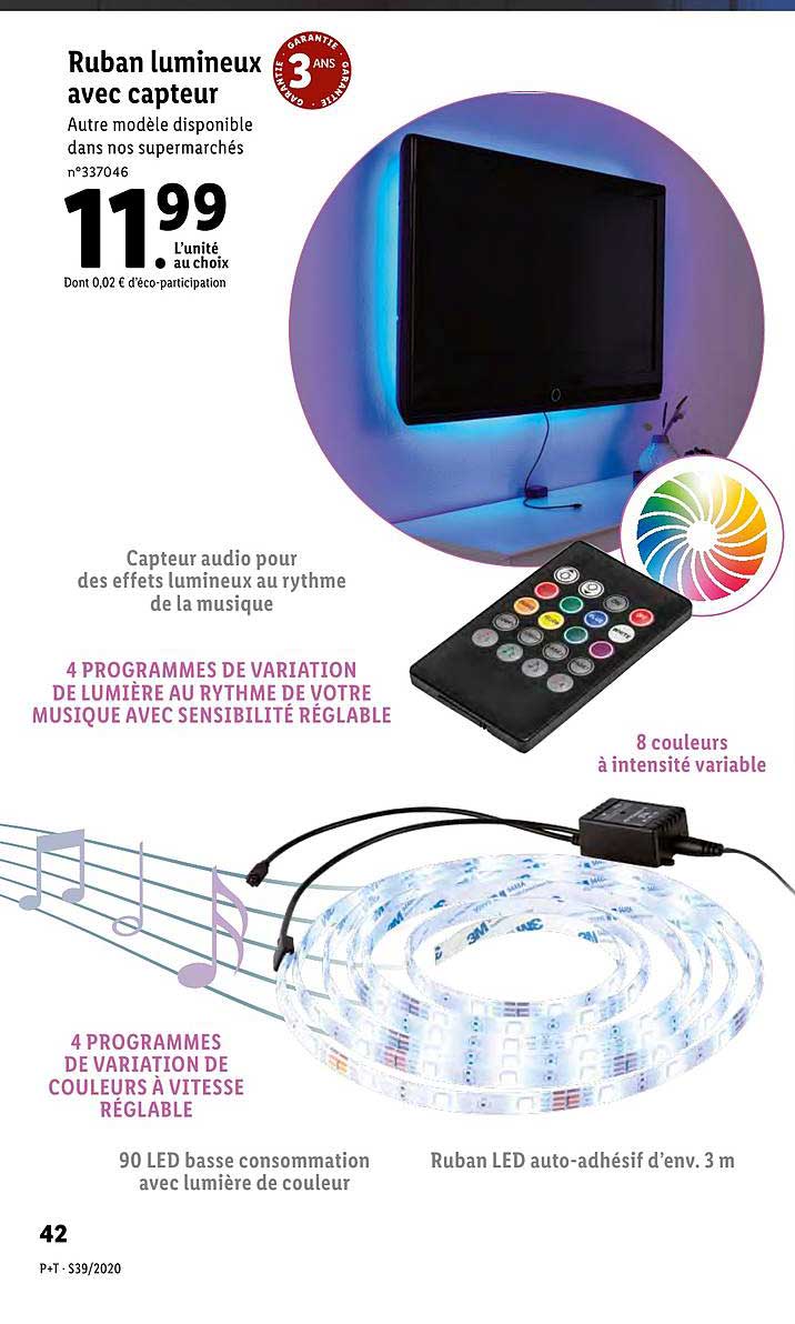 ruban lumineux avec capteur