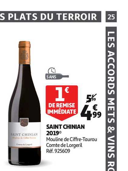 saint chinian 2019 mouline de ciffre taurou comte de lorgeril