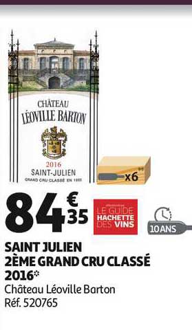 saint julien 2ème grand cru classé 2016 château léoville barton