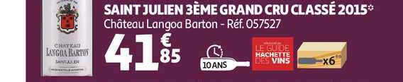 saint julien 3ème grand cru classé 2015 château langoa barton