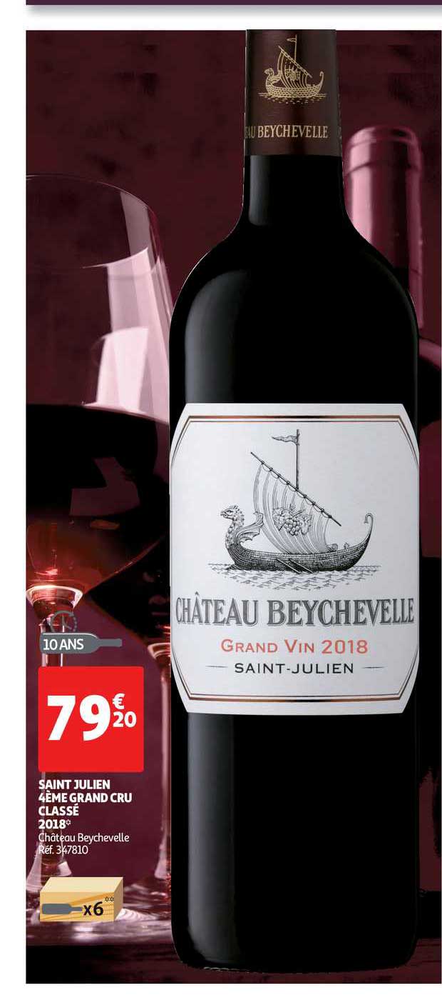 saint julien 4ème grand cru classé 2018 château beychevelle