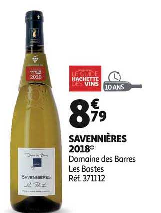 Savennières 2018 Domaine Des Barres Les Bastes