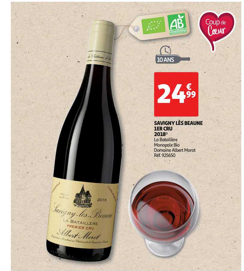 savigny les beaune 1er cru 2018 la bataillère monopole bio domaine albert morot