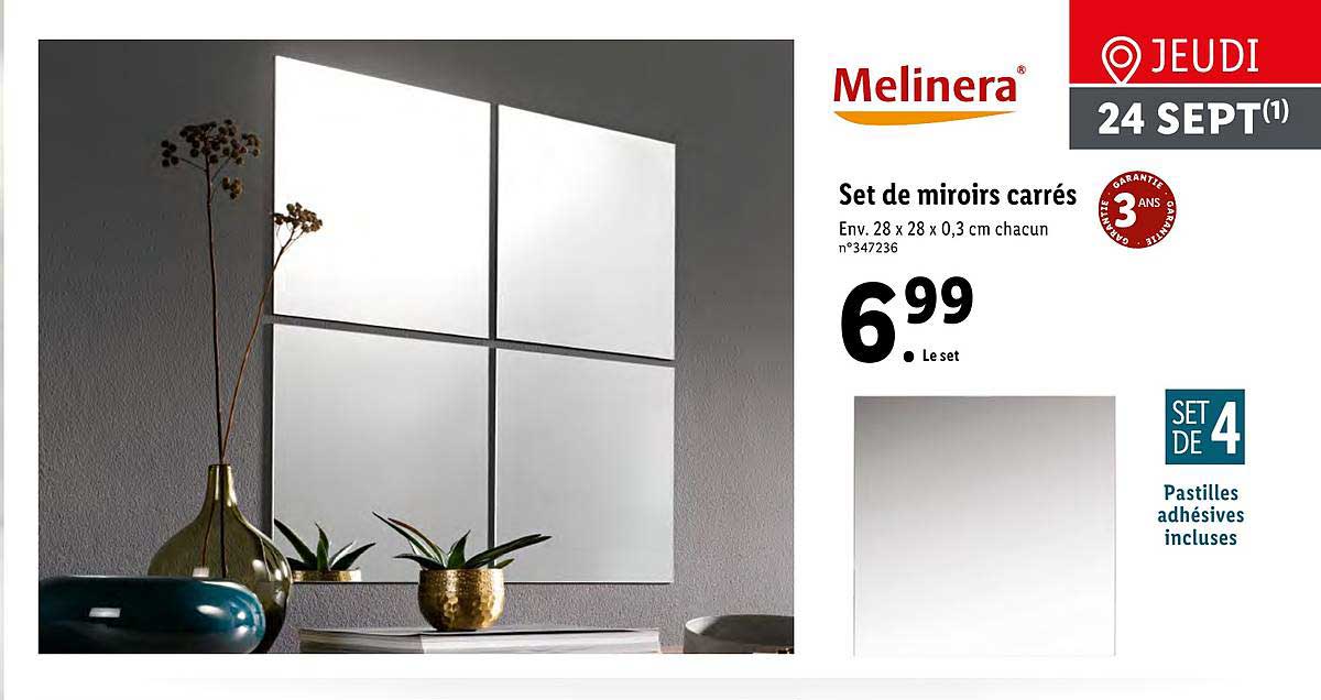 set de miroirs carrés melinera