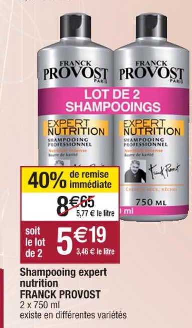 shampooing expert nutrition franck provost 40% remise immédiate