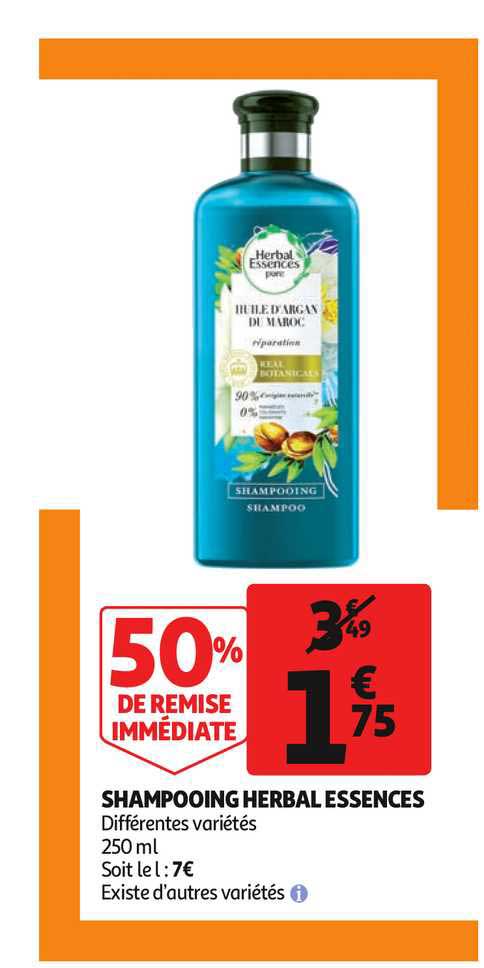 shampooing herbal essences 50% de remise immédiate