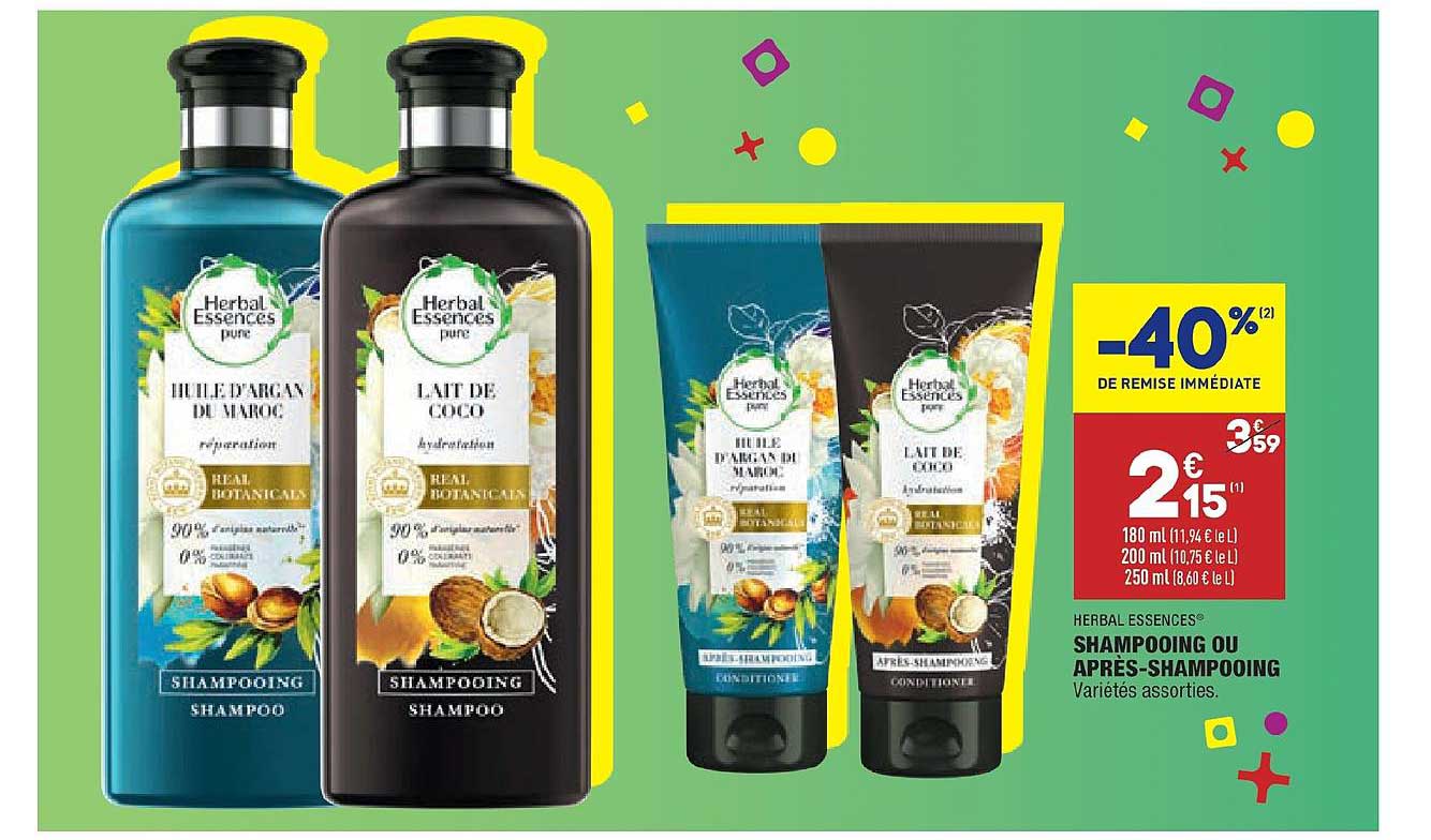 Shampooing Ou Après Shampooing Herbal Essences -40% Remise Immédiate
