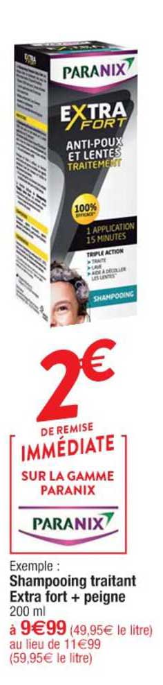 shampooing traitant extra fort + peigne