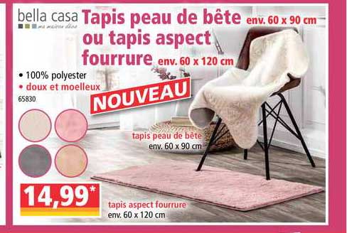 tapis peau de bête ou tapis aspect fourrure  bella casa