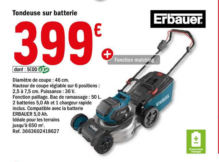 Tondeuse Sur Batterie Erbauer