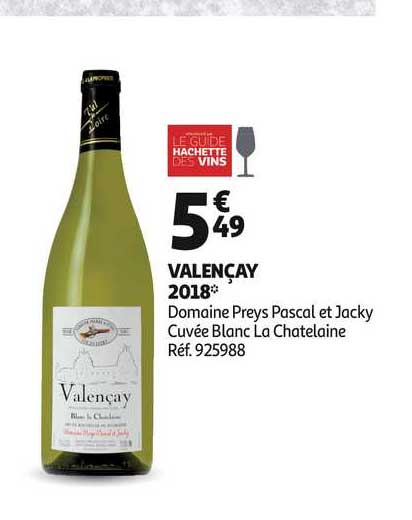 valençay 2018 domaine preys pascal et jacky cuvée blanc la chatelaine