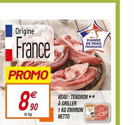 veau tendron à griller 1 kg environ netto