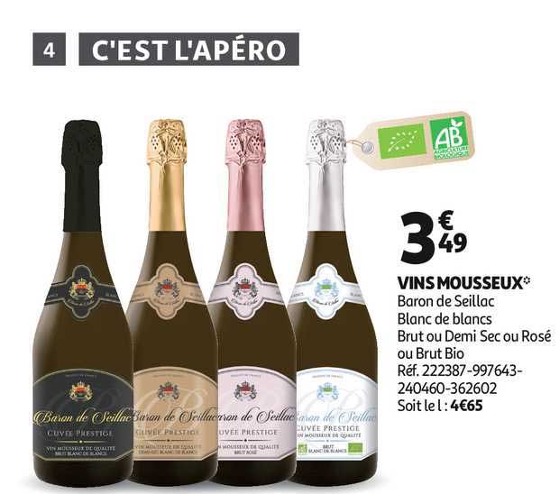 Vin Mousseux Baron De Seillac Blanc Des Blancs