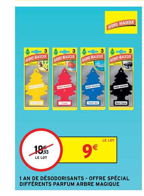 1 an de désodorisants - offre spécial différents parfum arbre magique