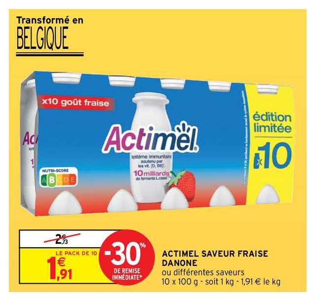 Actimel Saveur Fraise Danone