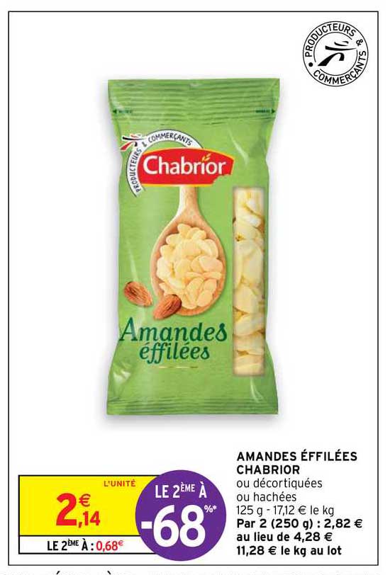 amandes effilées chabrior