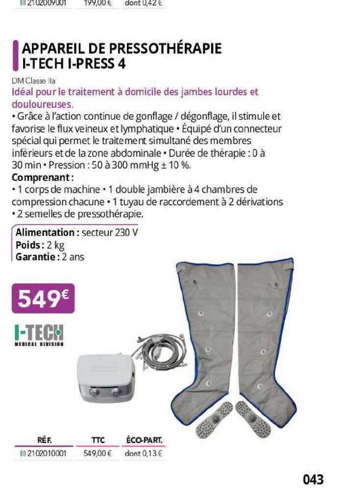appareil de pressothérapie i-tech i-press 4 i-tech