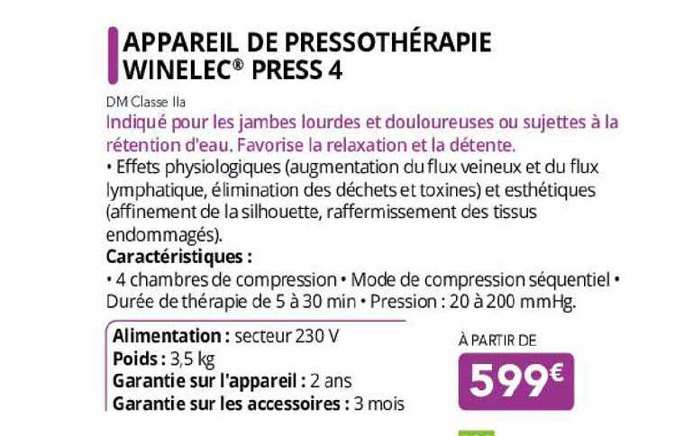appareil de pressothérapie winelec press 4