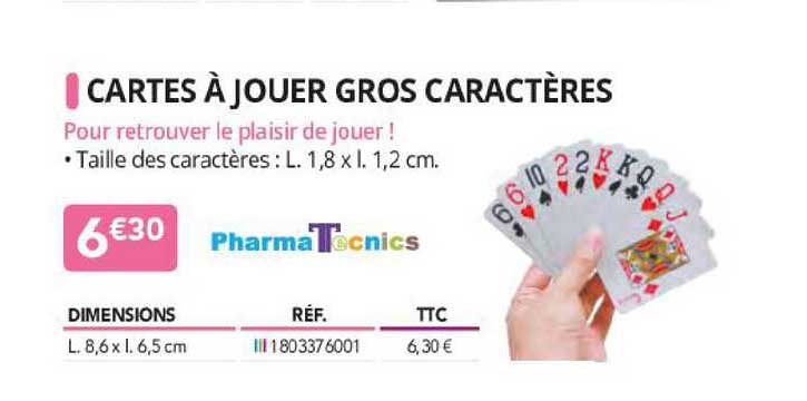 cartes à jouer gros caractères pharma tecnics