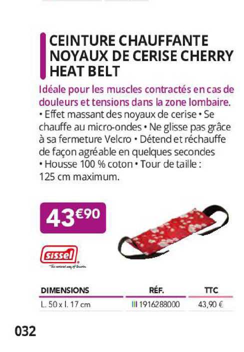 ceinture chauffante noyaux de cerise cherry heat belt